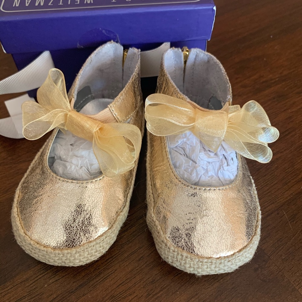 Gold Stuart Weitzman Slippers